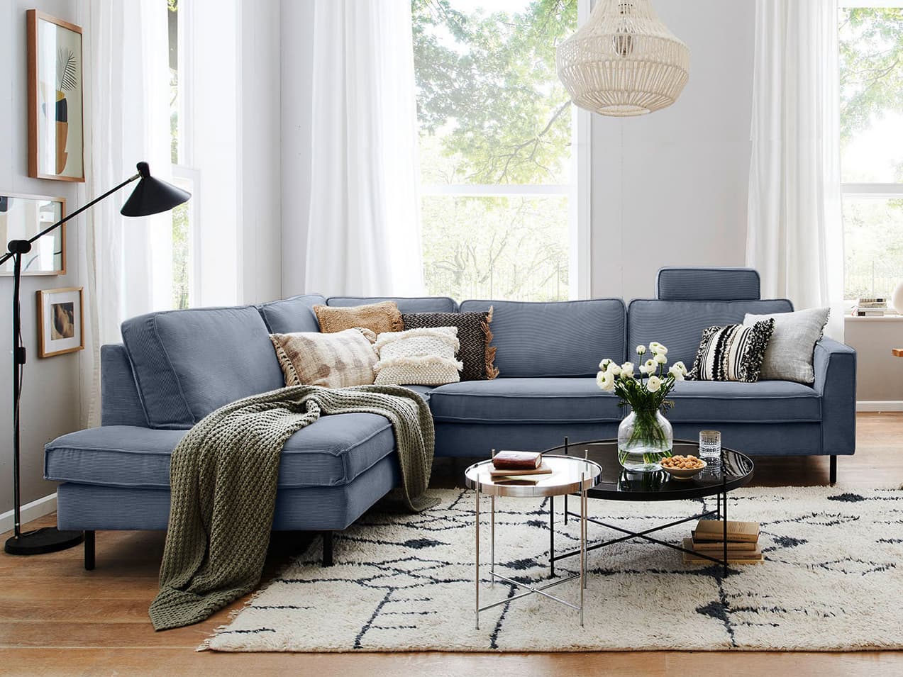Ecksofa Kaitlynn VIII | Blau