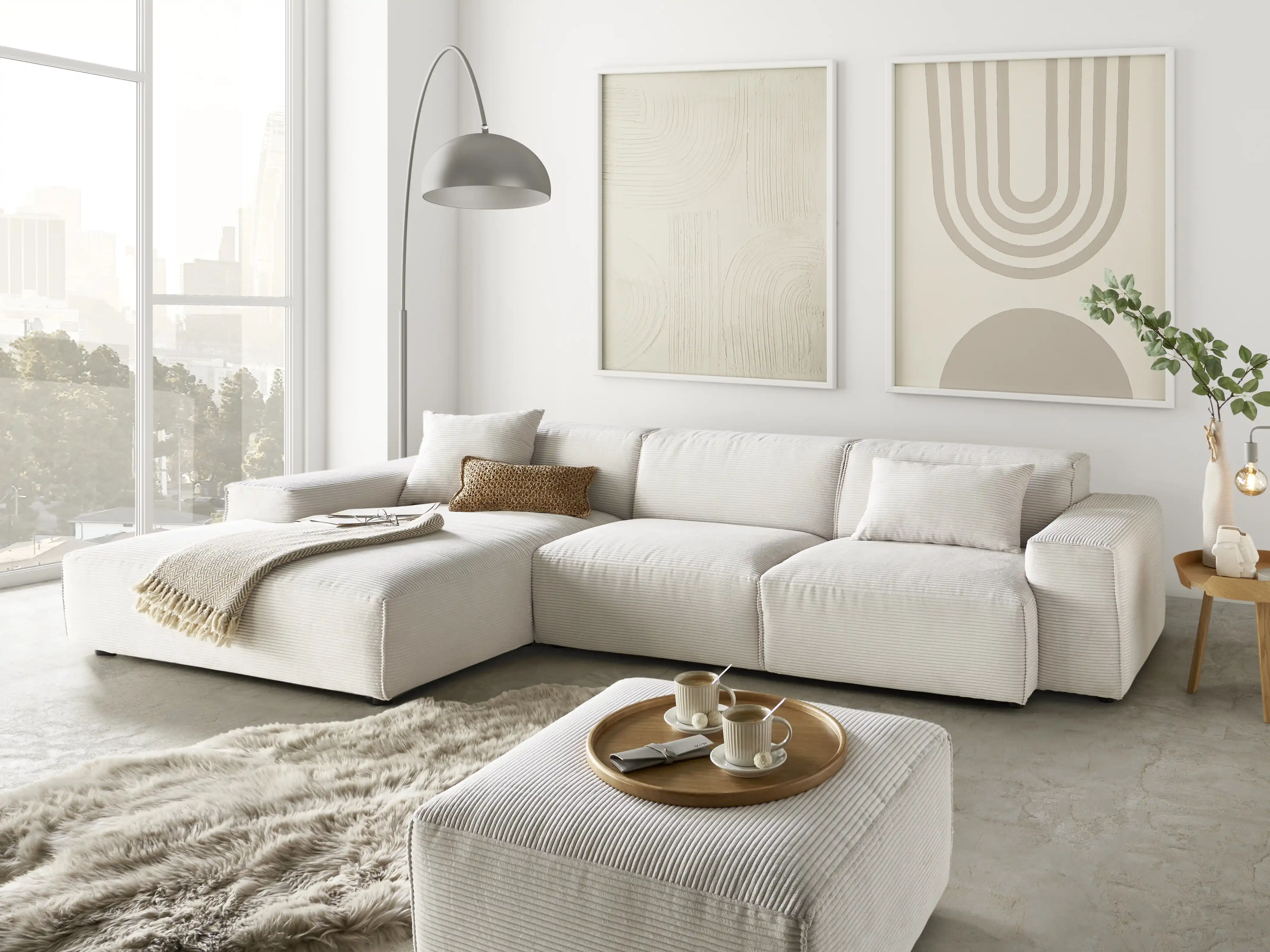 Ecksofa Clifton | Weiß