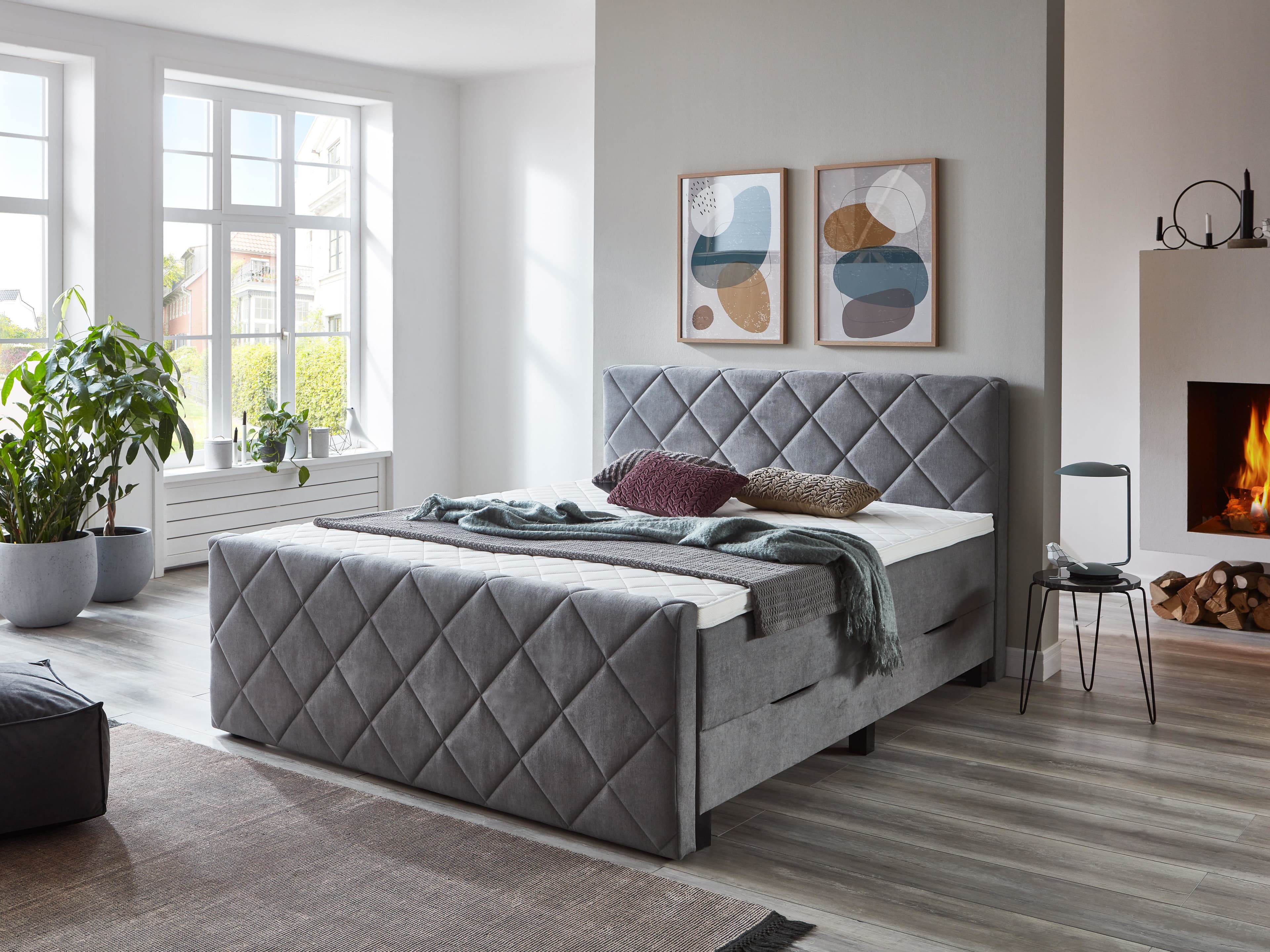 Boxspringbett Saile | Grau