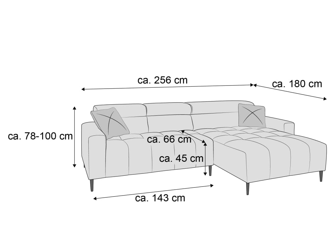 Ecksofa Isla | Schwarz