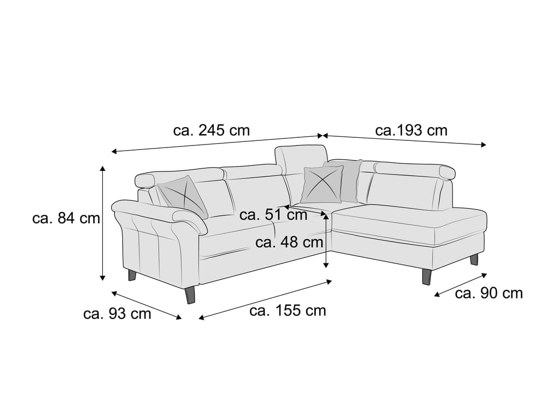 Ecksofa Scandicci V | Braun