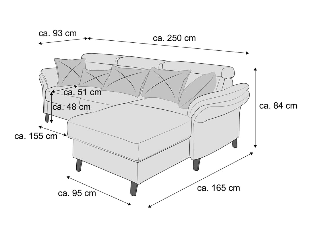 Ecksofa Scandicci IV | Grau