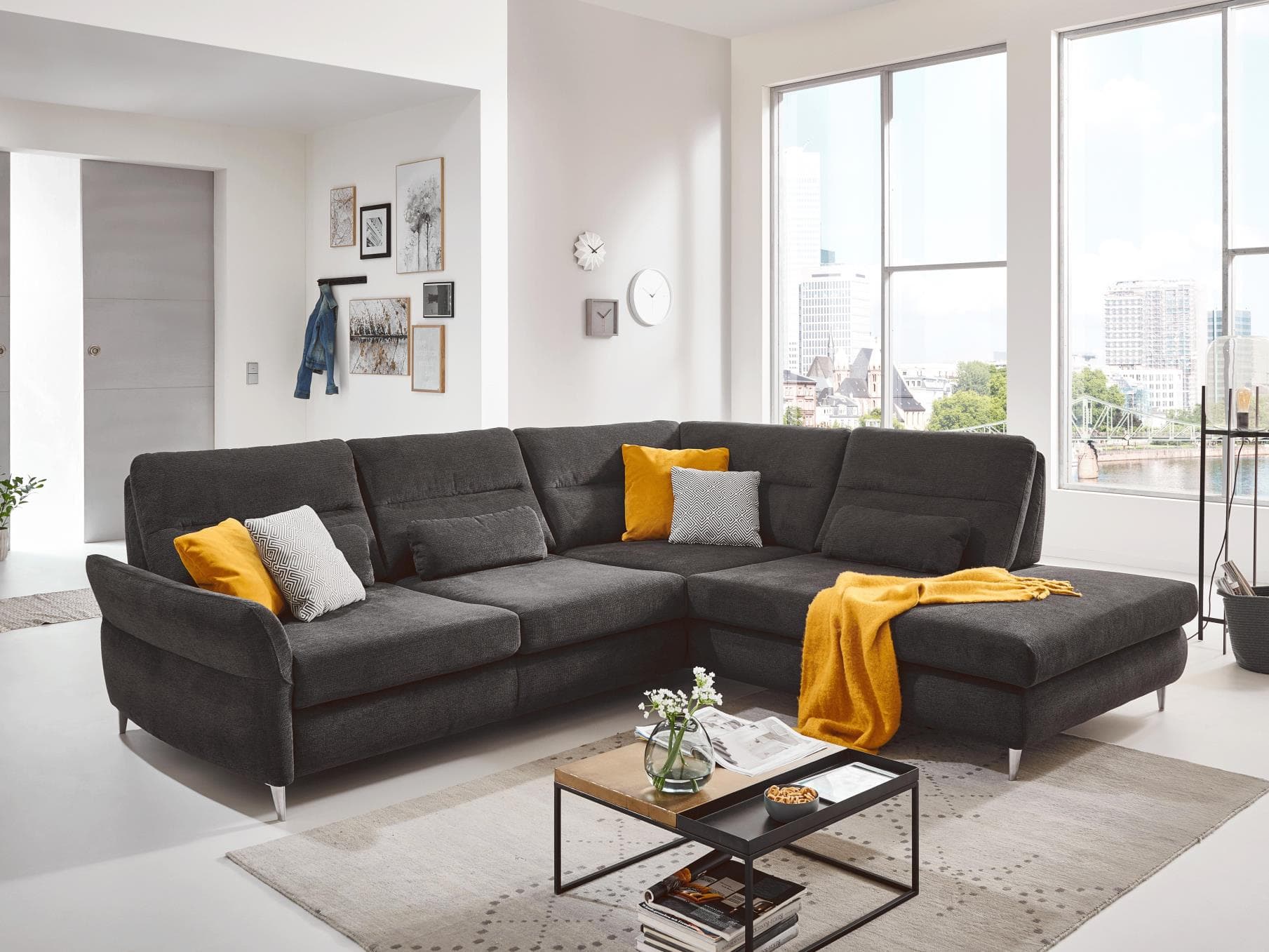 Ecksofa Monno II | Schwarz