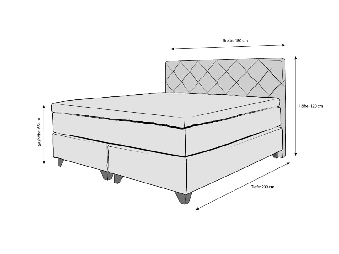 Boxspringbett Salea II | Blau