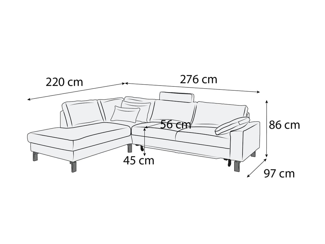 Ecksofa Cabianca | Grau
