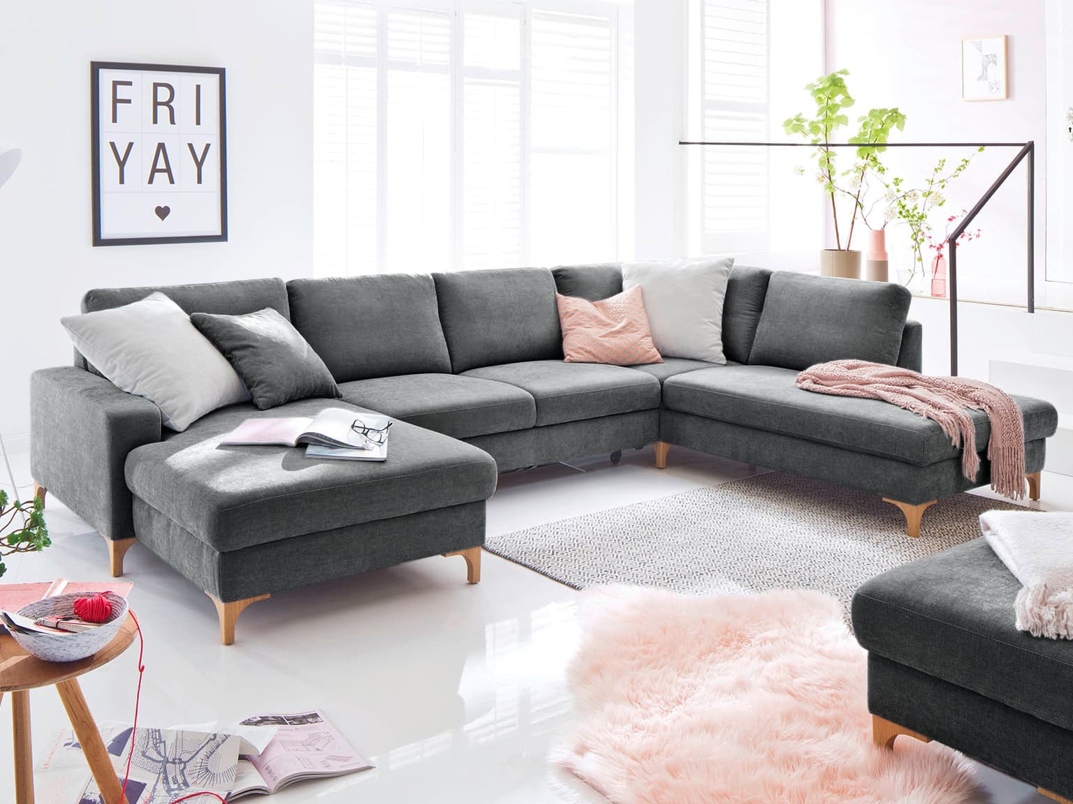 Wohnlandschaft Celenza V | Grau