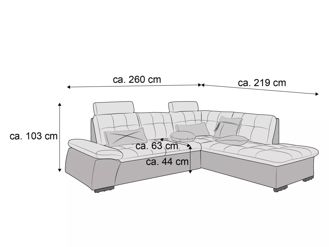 Ecksofa Bussoleno IV | Grau