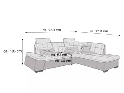 Ecksofa Bussoleno IV | Grau