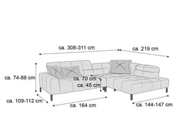 Ecksofa Chellini | Grau
