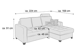 Ecksofa Morris | Grau