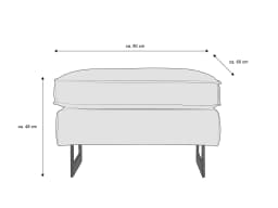 Polsterhocker Kellan III | Braun