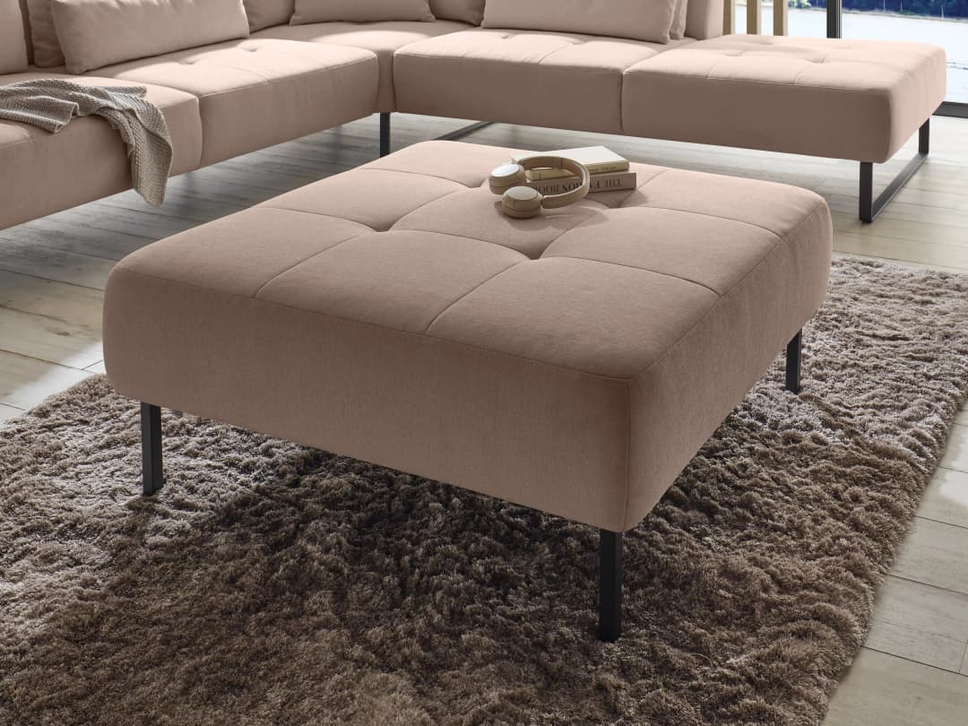 Polsterhocker Corina II | Grau
