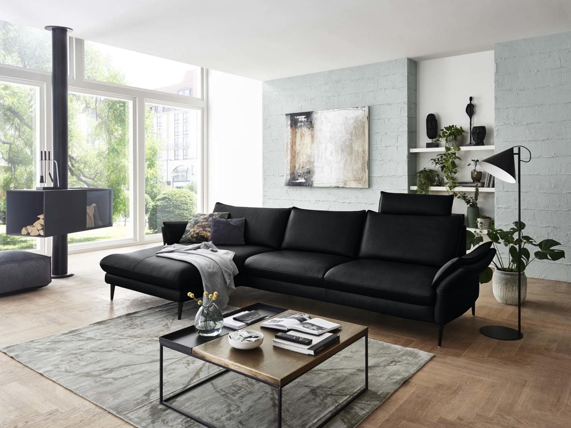 Ecksofa Haeta III | Schwarz