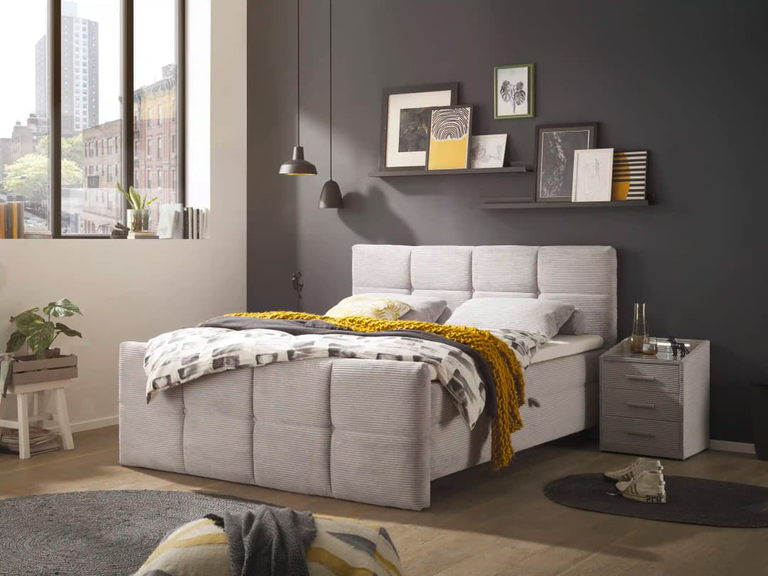 Boxbett Böhrde | Grau