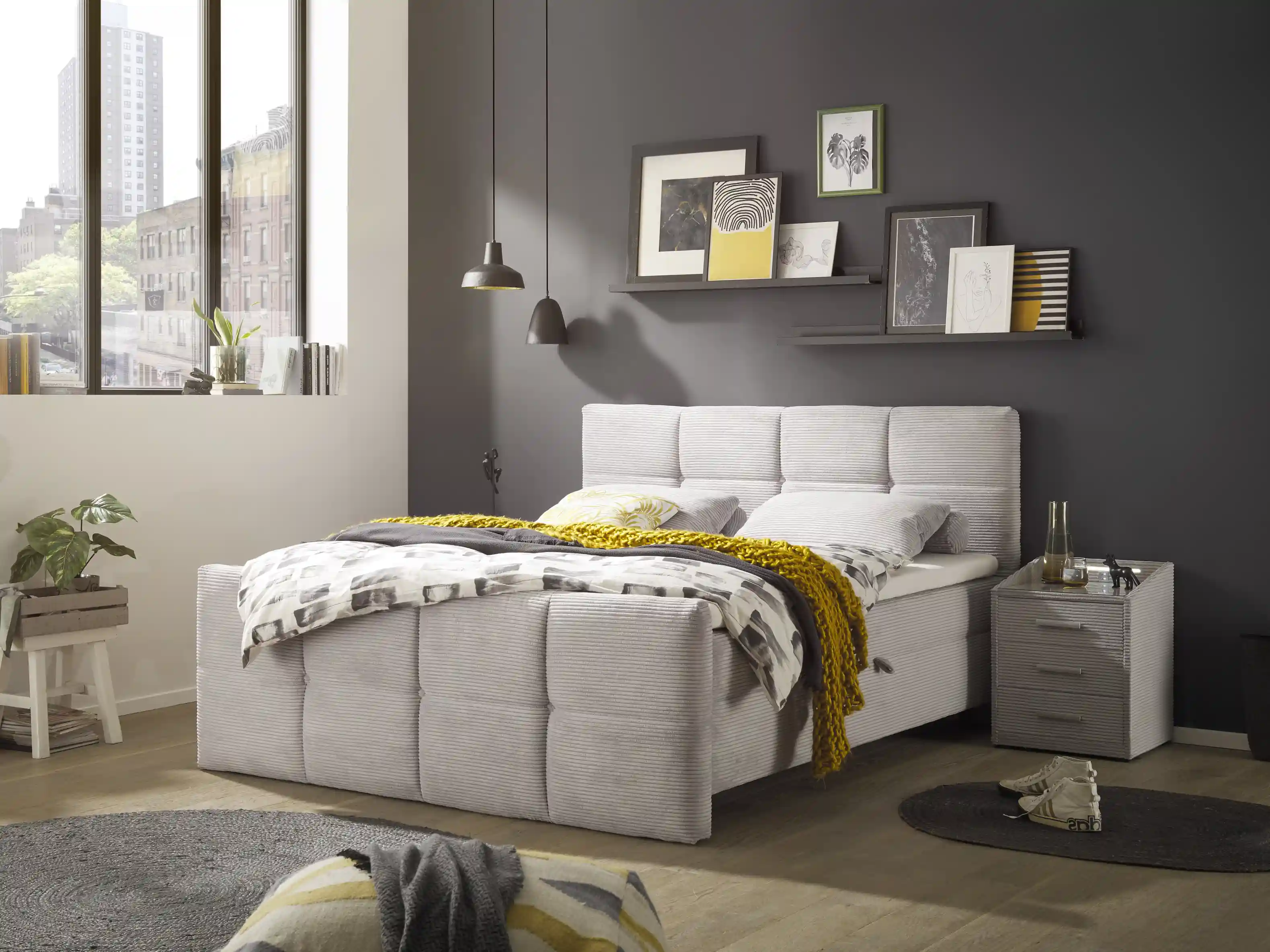 Boxbett Böhrde | Grau