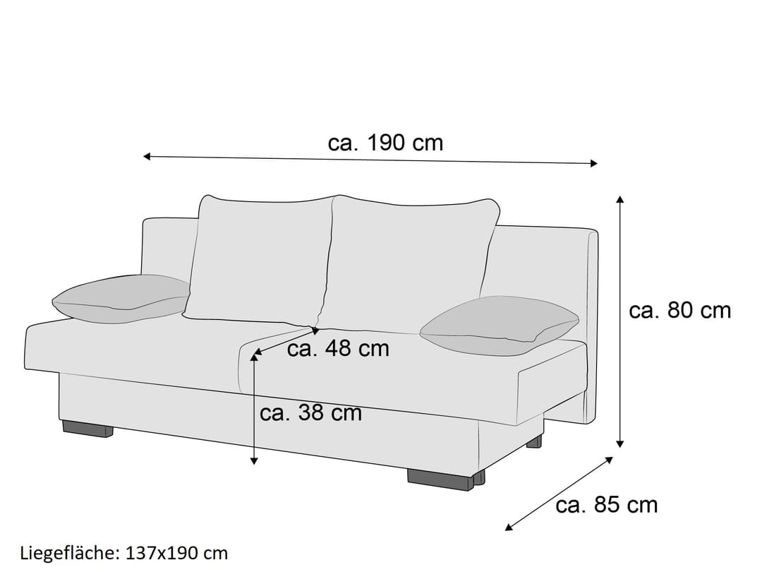 Schlafsofa Sanaga | Grau