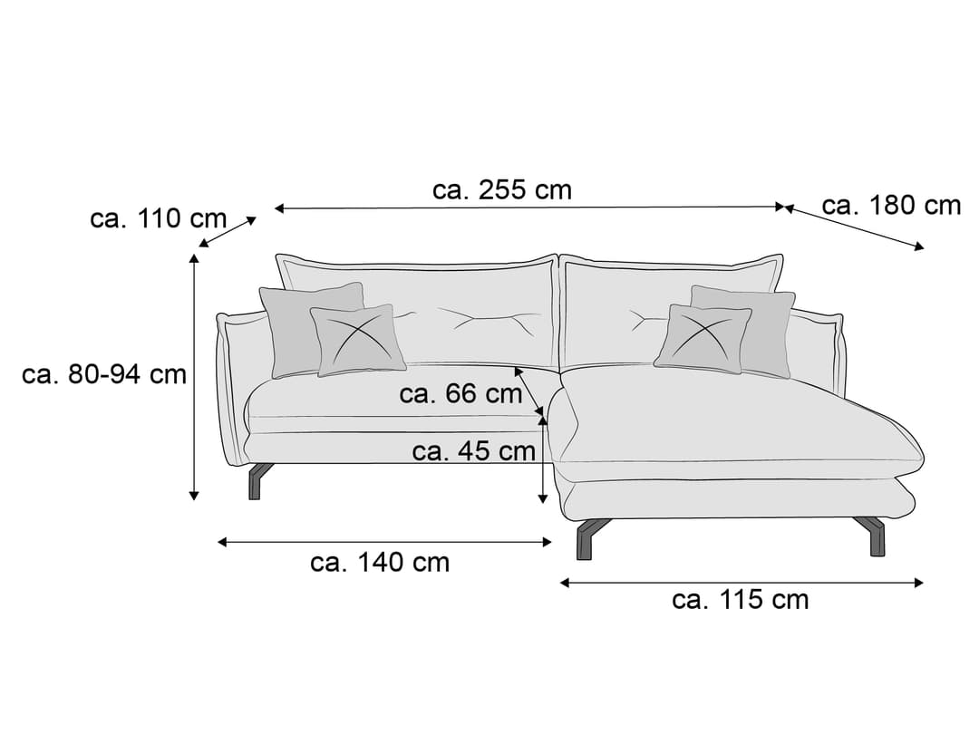 Ecksofa Beckman | Grau
