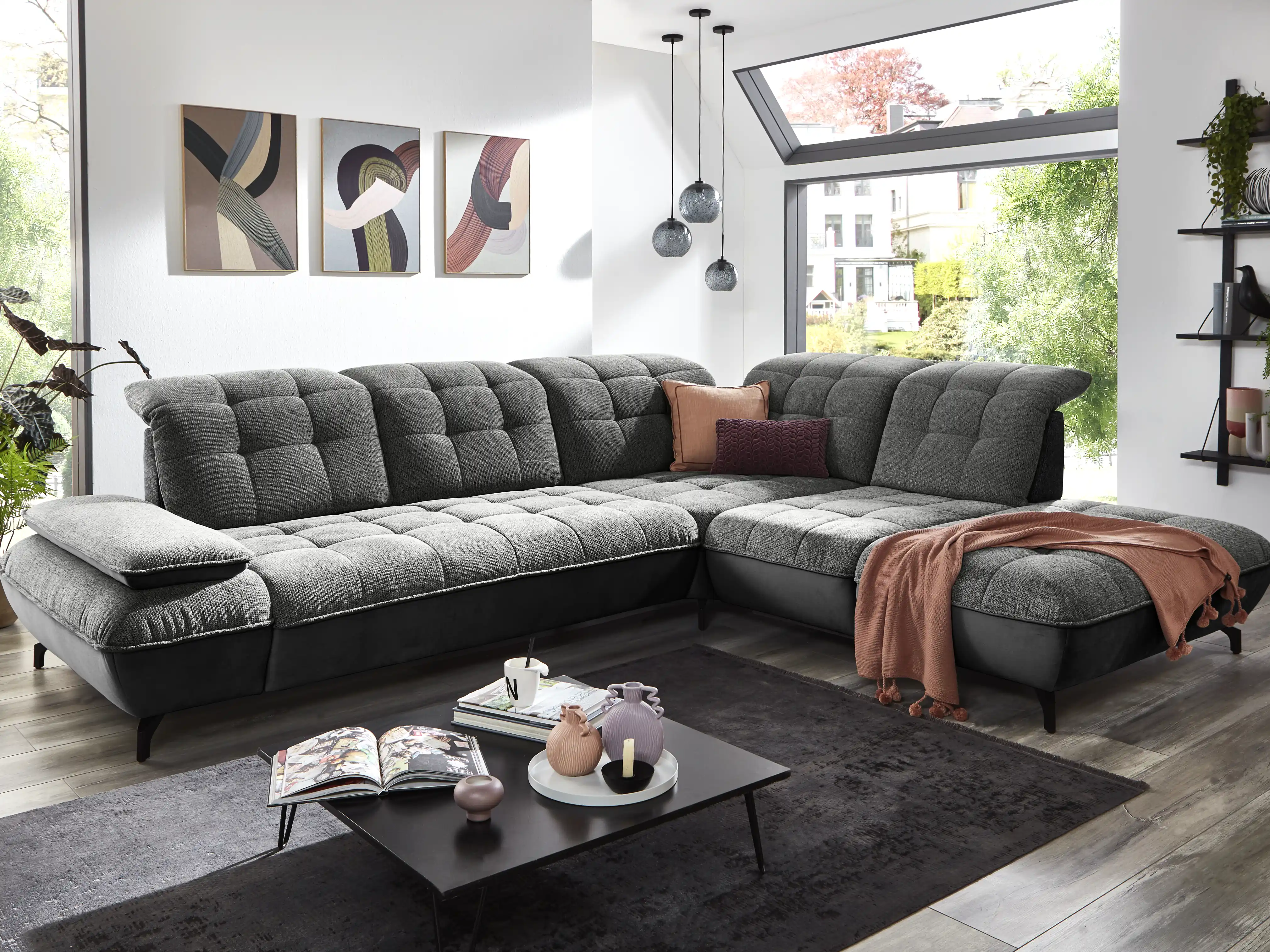 Ecksofa Piero Bett | Grau