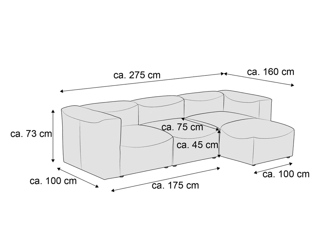 Ecksofa Marcella II | Grau