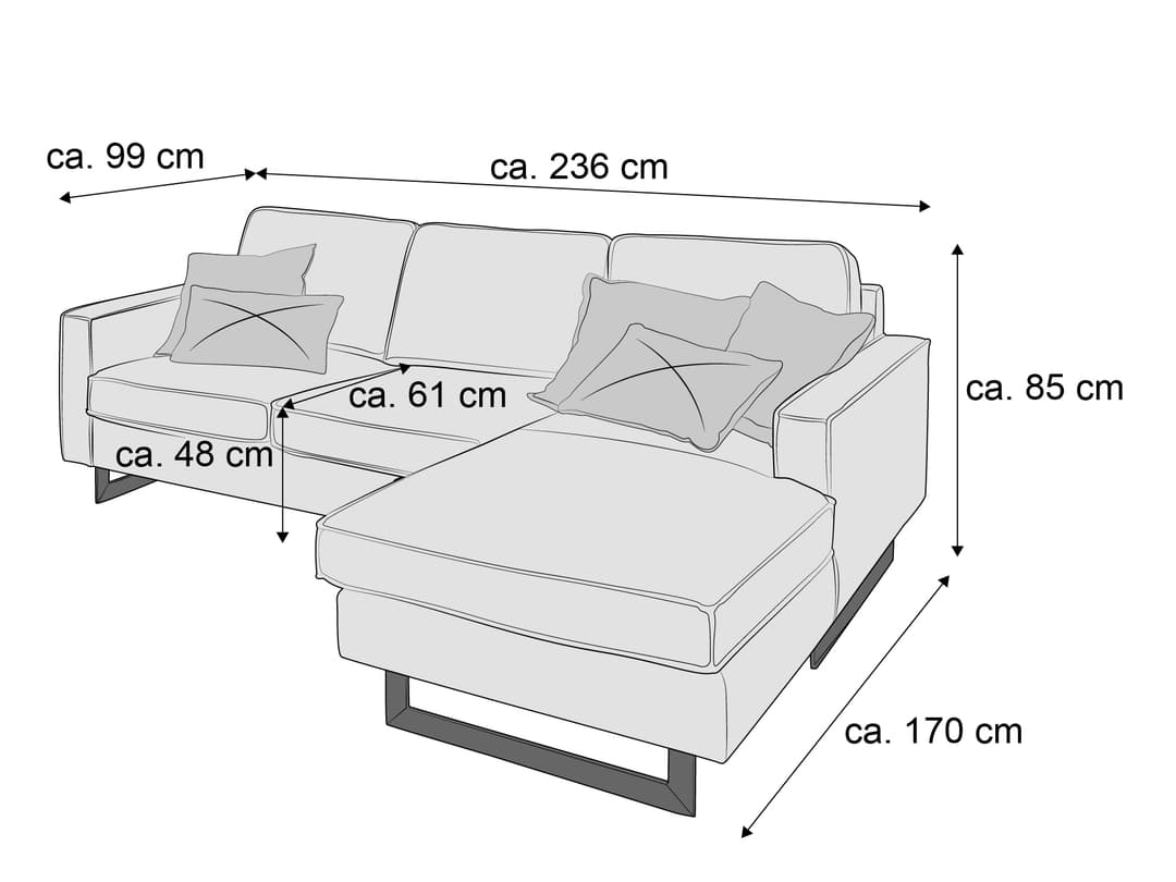 Ecksofa Kellan VI | Grau
