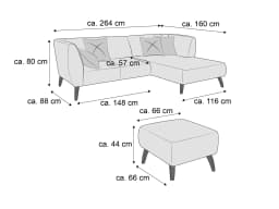 Ecksofa Birga | Grün