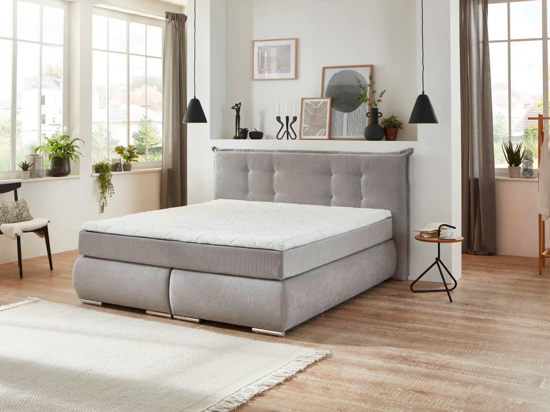Boxspringbett Serne | Grau