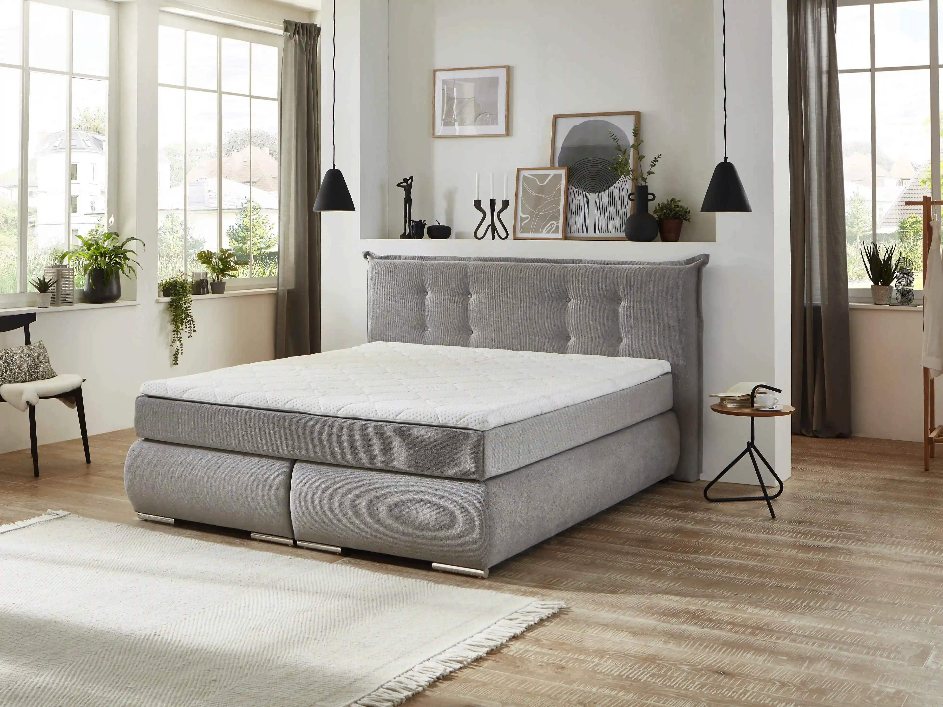 Boxspringbett Serne | Grau