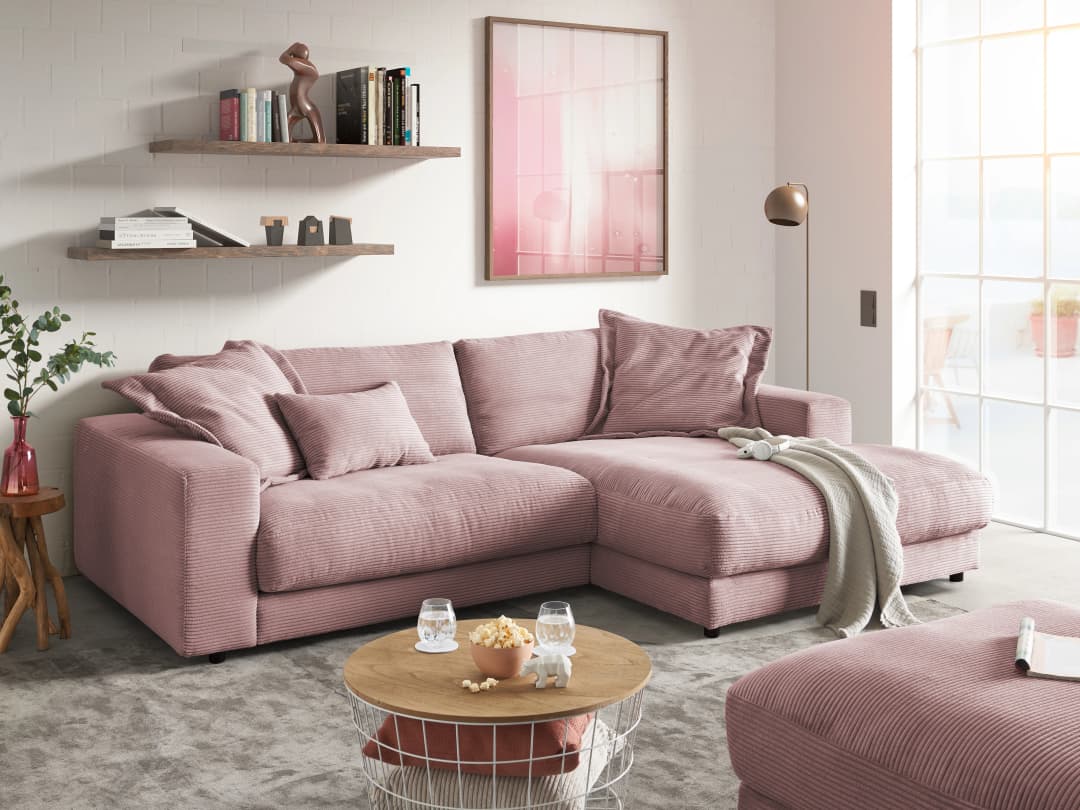 Ecksofa Caldiero VIII | Rosa