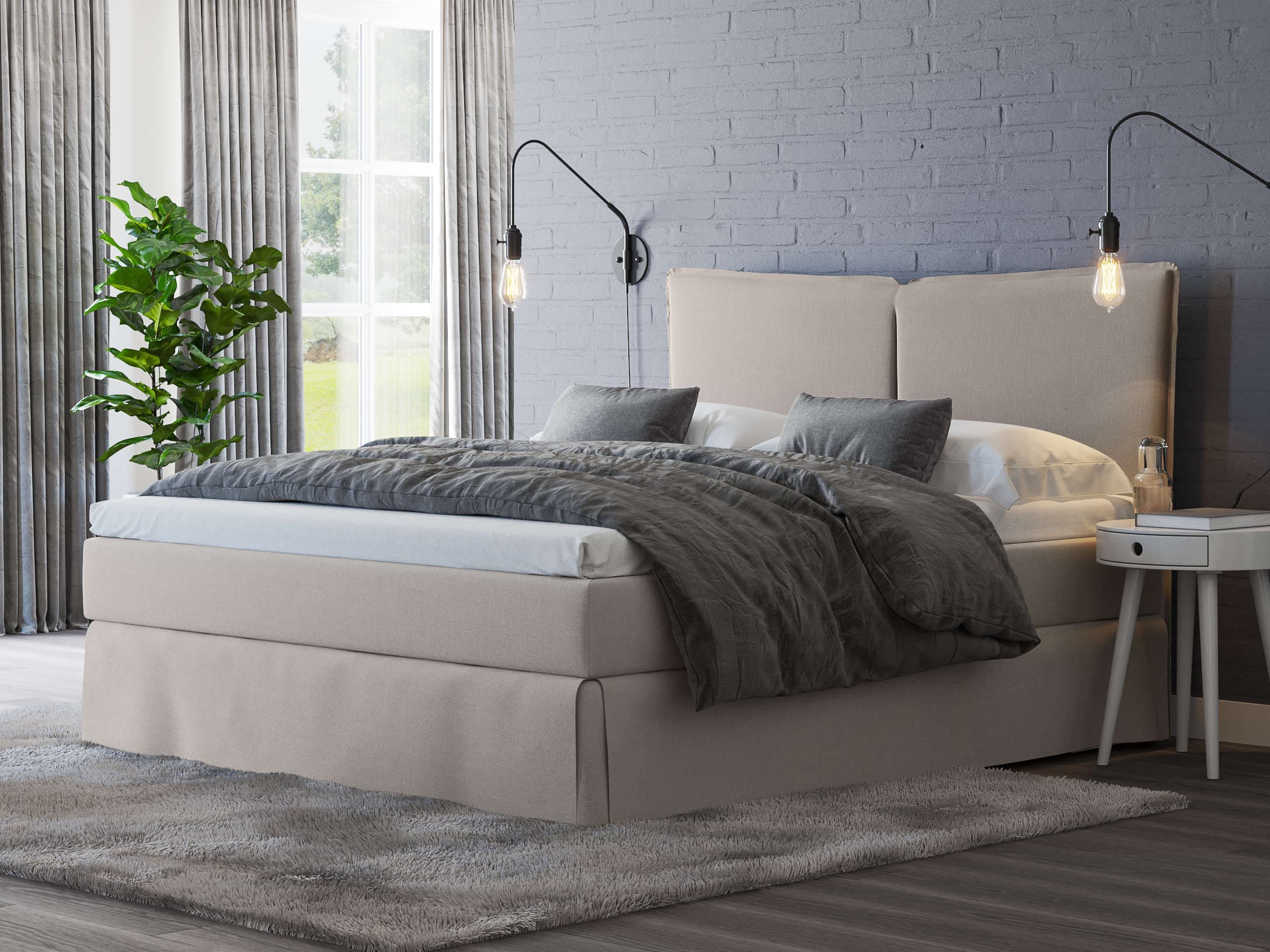 Boxspringbett Stony III | Beige