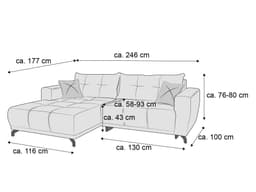 Ecksofa Birden | Grau
