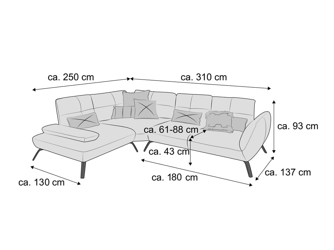 Ecksofa Paola II | Beige