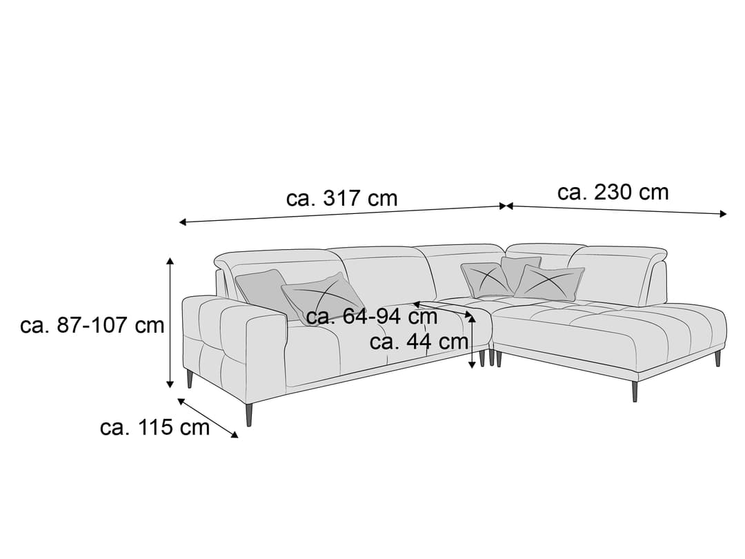 Ecksofa Irun V | Grau