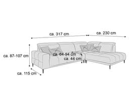 Ecksofa Irun V | Grau