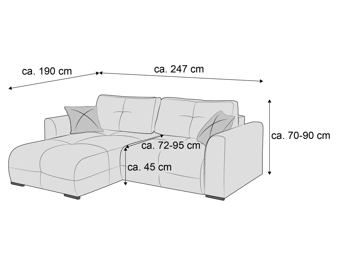 Ecksofa Bono II | Braun