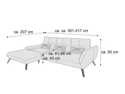 Ecksofa Paola VII | Grau