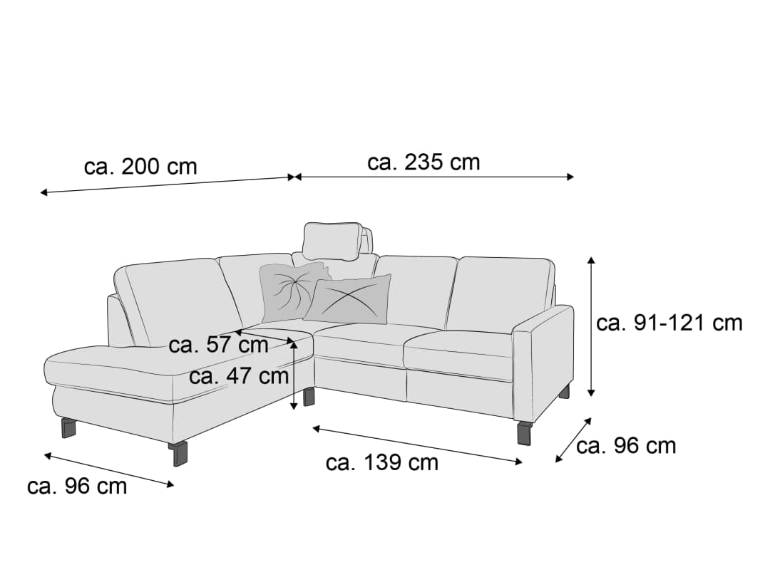 Ecksofa Charleston II | Weiß