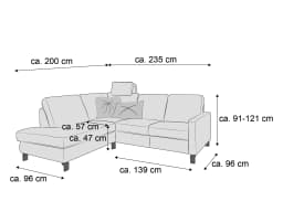 Ecksofa Charleston II | Weiß