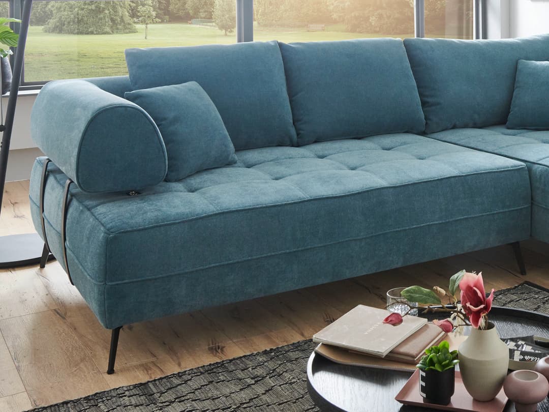 Ecksofa India | Grau