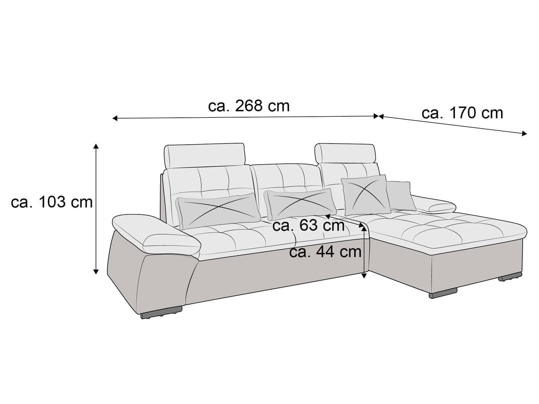 Ecksofa Bussoleno II | Grau