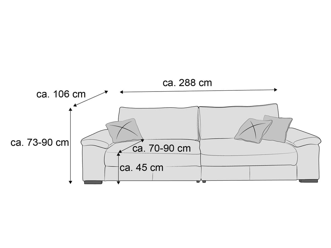 Bigsofa Inga 2.0 II | Grau