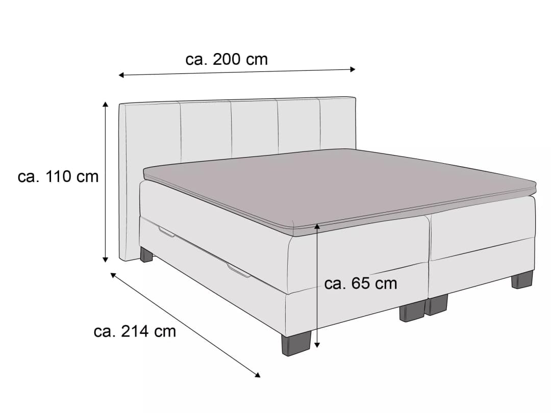 Boxspringbett Scharek | Grau