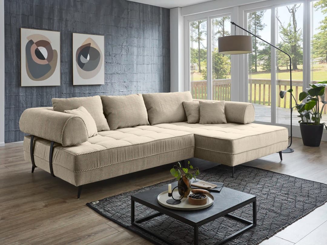 Ecksofa India II | Grau