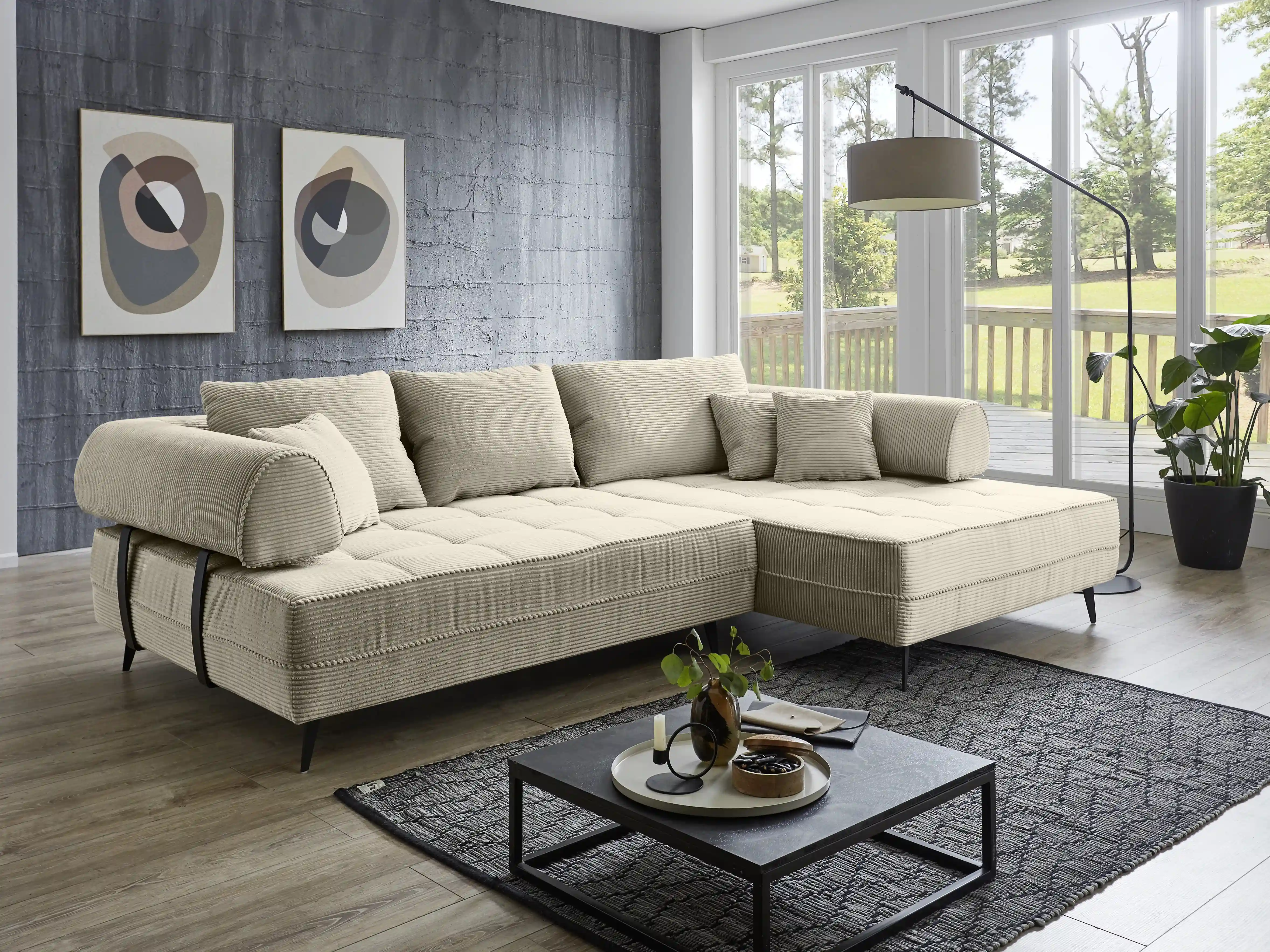 Ecksofa India II | Grau