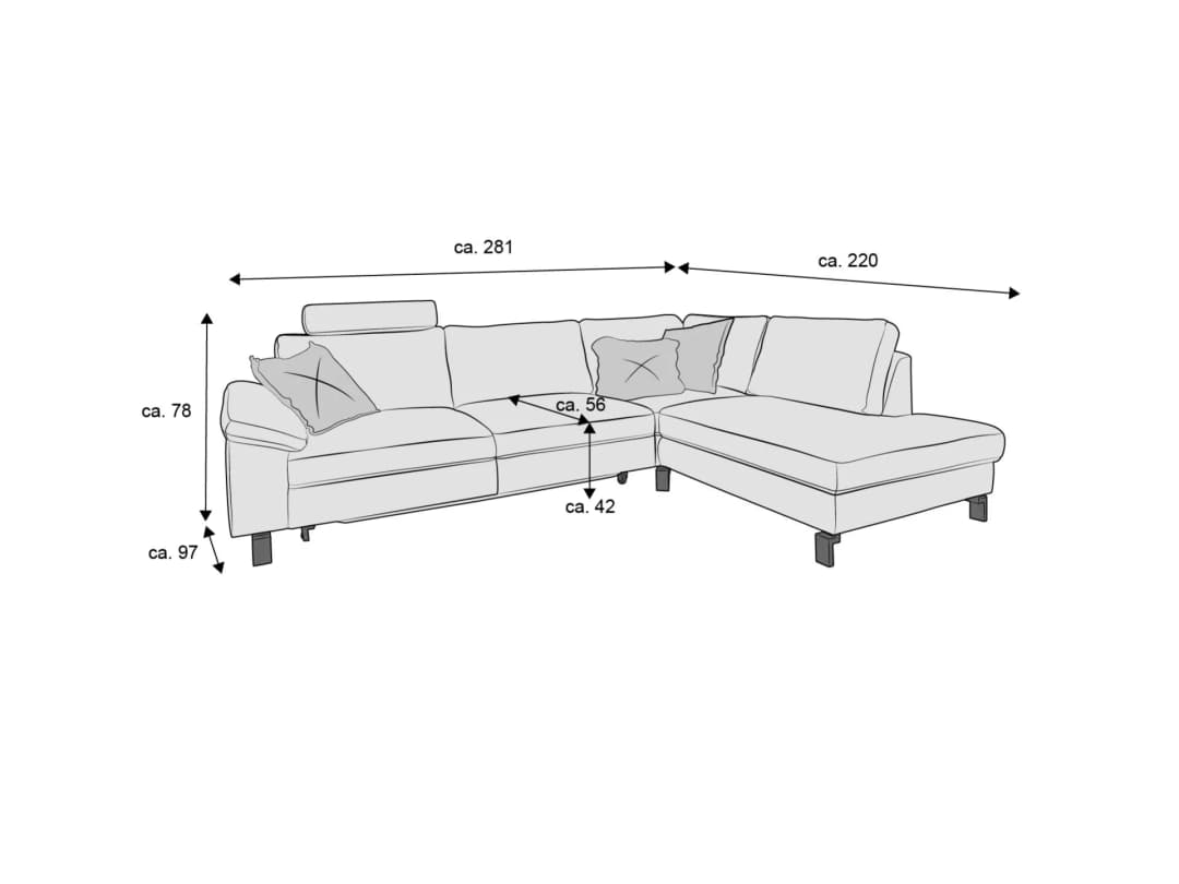 Ecksofa Cabianca VII | Weiß