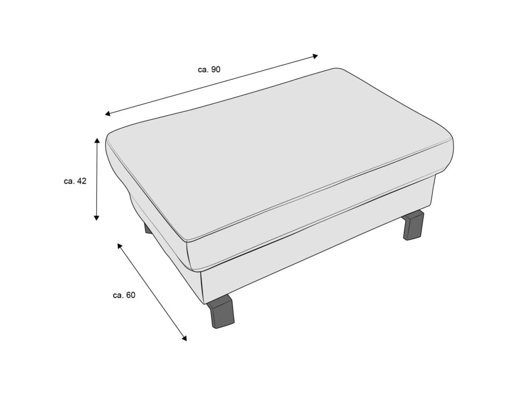 Polsterhocker Cabianca X | Grau