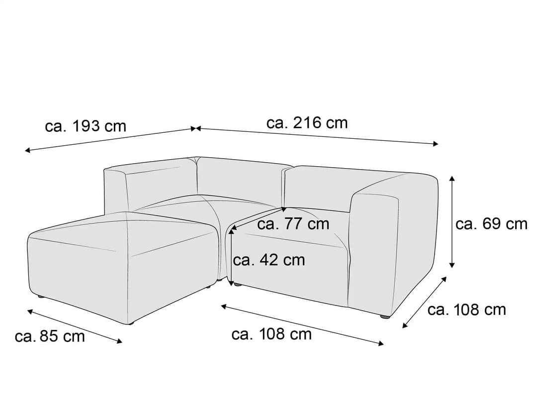 Ecksofa Dorna VI | Weiß