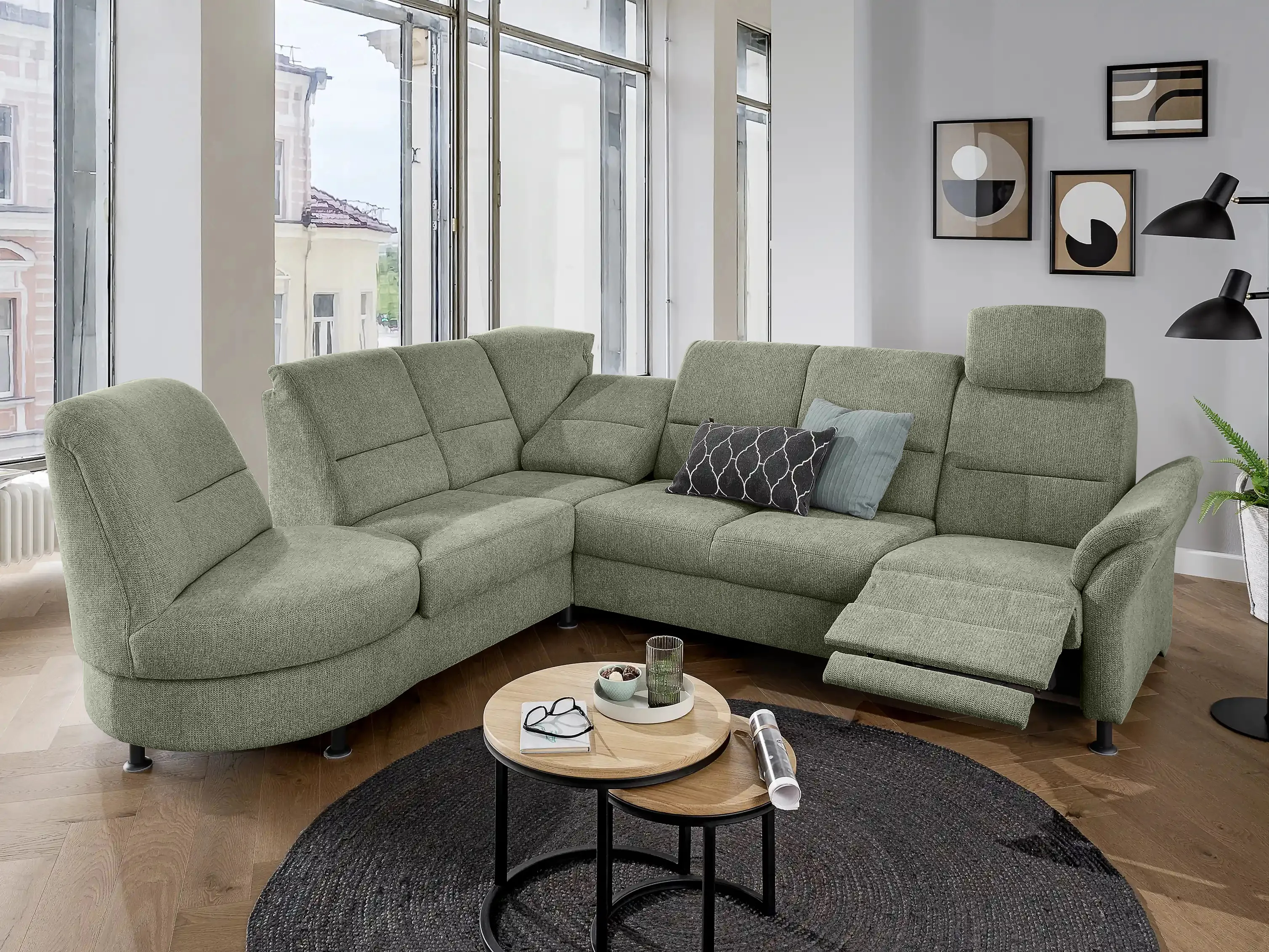 Ecksofa Borken | Grün
