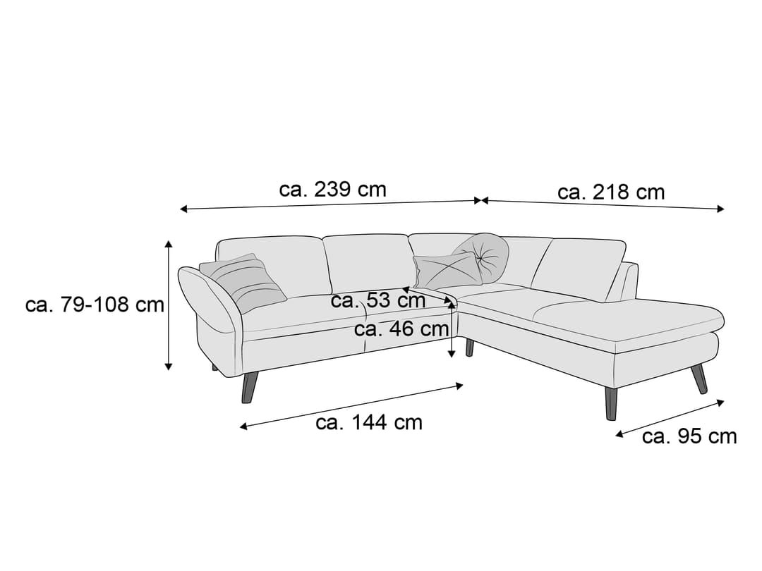 Ecksofa Grontario | Mehrfarbig