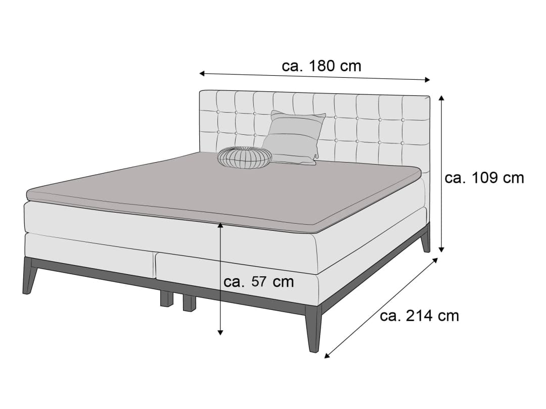 Boxspringbett Sleza | Grau