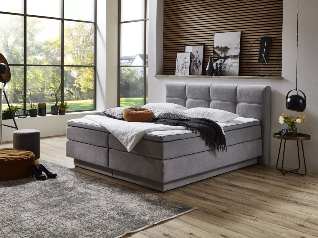 Boxspringbett Saargau | Grau